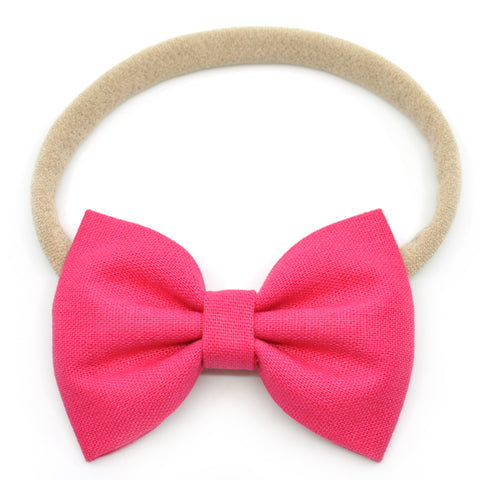 Magenta Linen Belle Bow, Tuxedo Bow