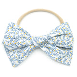 Dusty Gray & Blue Vines Rona Bow