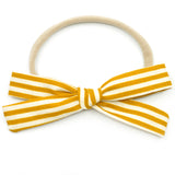 Mustard Stripe Leni Bow, Headband or Clip