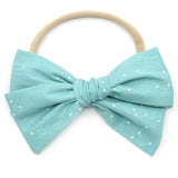 Seafoam Polka Dot Rona Bow