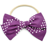 Purple and White Polka Dot Rona Bow