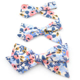 Rosa in Periwinkle Rifle Paper Co Evy Bow, Newborn Headband