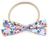 Rosa in Periwinkle Rifle Paper Co Leni Bow, Infant or Toddler Hair Bow