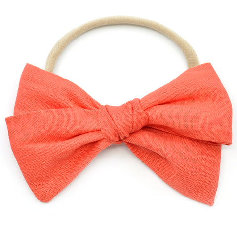 Campfire Orange Linen Rona Bow