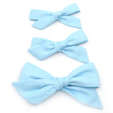 Ice Blue Evy Bow, Newborn Headband or Clip