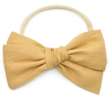 Camel Brown Linen Rona Bow