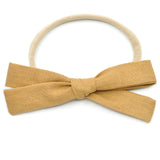 Camel Brown Linen Leni Bow, Headband or Clip
