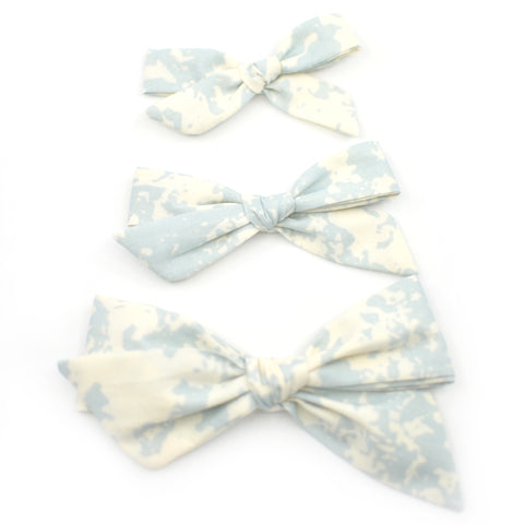 Stonewashed Evy Bow, Newborn Headband or Clip