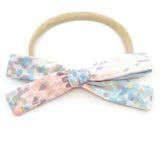 Winter Watercolor Dot Double Gauze Leni Bow, Infant or Toddler Hair Bow