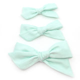 Winter Mint Evy Bow, Newborn Headband or Clip