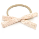 Champagne Lace Leni Bow, Infant or Toddler Hair Bow