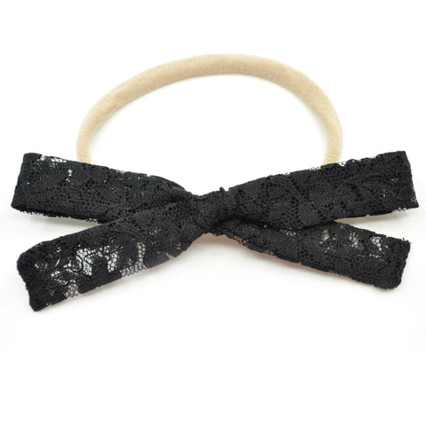 Black Lace Leni Bow, Infant or Toddler Hair Bow