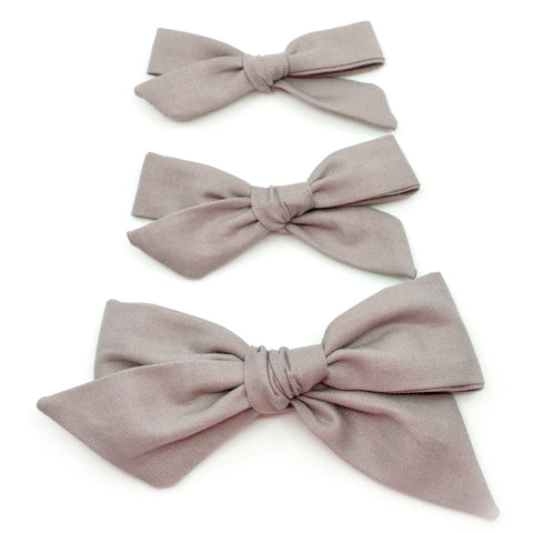 Taupe Evy Bow, Newborn Headband or Clip