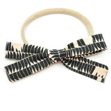 Peach & Black Peaks  Leni Bow, Infant or Toddler Hair Bow