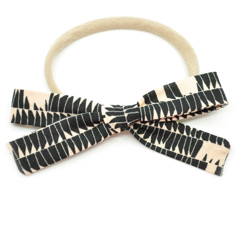 Peach & Black Peaks  Leni Bow, Infant or Toddler Hair Bow