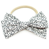 White & Black Flowers Rona Bow