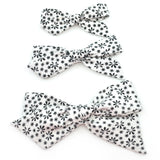 White & Black Flowers Evy Bow, Newborn Headband or Clip