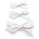 Silver Evy Bow, Newborn Headband or Clip