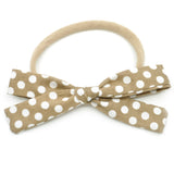 Gold & White Polka Dot Leni Bow, Infant or Toddler Hair Bow