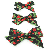 Black & Red Roses Evy Bow, Newborn Headband or Clip