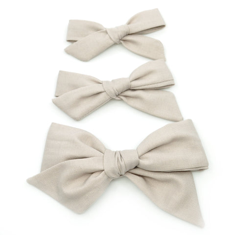 Sand Evy Bow, Newborn Headband or Clip