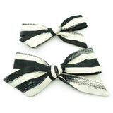 Black & Ivory Brush Strokes Evy Bow, Newborn Headband or Clip