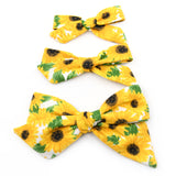 Sunflower Evy Bow, Newborn Headband or Clip