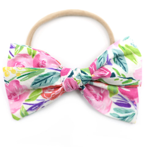 Metallic Watercolor Floral Rona Bow