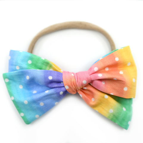 Rainbow Stripes & Dots Rona Bow