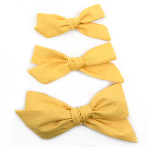 Honey Mustard Evy Bow, Newborn Headband or Clip