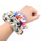 Blue, Orange, & Purple Floral Scrunchie