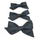 Gotham Grey Evy Bow, Newborn Headband or Clip