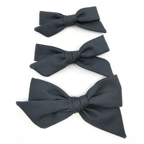 Gotham Grey Evy Bow, Newborn Headband or Clip