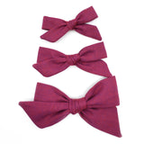 Berry Chambray Evy Bow, Newborn Headband or Clip