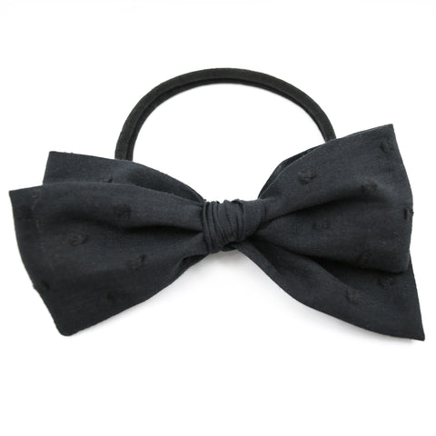 Black Swiss Dot Rona Bow