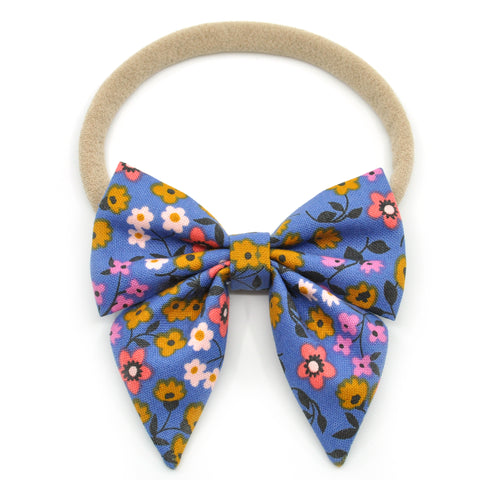 Dark Periwinkle Floral Elle Bow, Toddler Hairclip