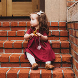 Campfire Orange Linen Evy Bow, Newborn Headband