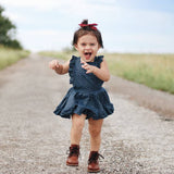 Midnight Blue Evy Bow, Newborn Headband or Clip