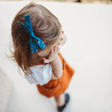 Campfire Orange Linen Leni Bow, Headband or Clip