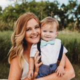 Navy Dinosaurs & Volcanoes Bow Tie OR Anna Bow