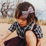 Linen Evy Bow in 11 colors, Newborn Headband or Clip