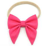Magenta Linen Elle Bow, Toddler Hairclip
