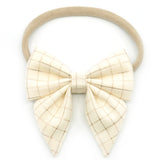 Metallic Rose Gold Crosshatch Elle Bow, Toddler Hairclip