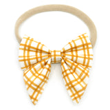 Mustard Plaid Elle Bow, Toddler Hairclip