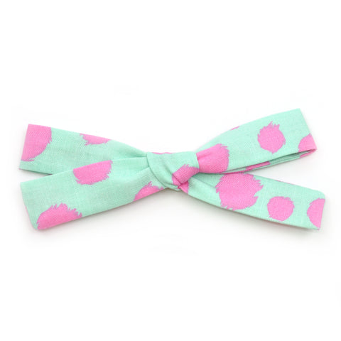 Mint & Hot Pink Polka Dot Leni Bow