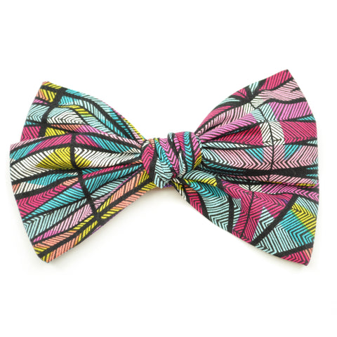 Neon Geometric Stripes Rona Bow