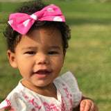 Pink & White Large Polka Dot Rona Bow