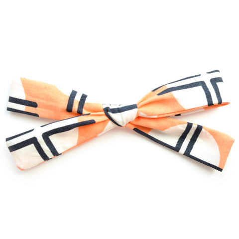 Geometric Peach Leni Bow