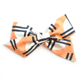 Geometric Peach Large Evy Bow