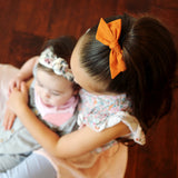 Ice Blue & Purple Floral Evy Bow, Newborn Headband